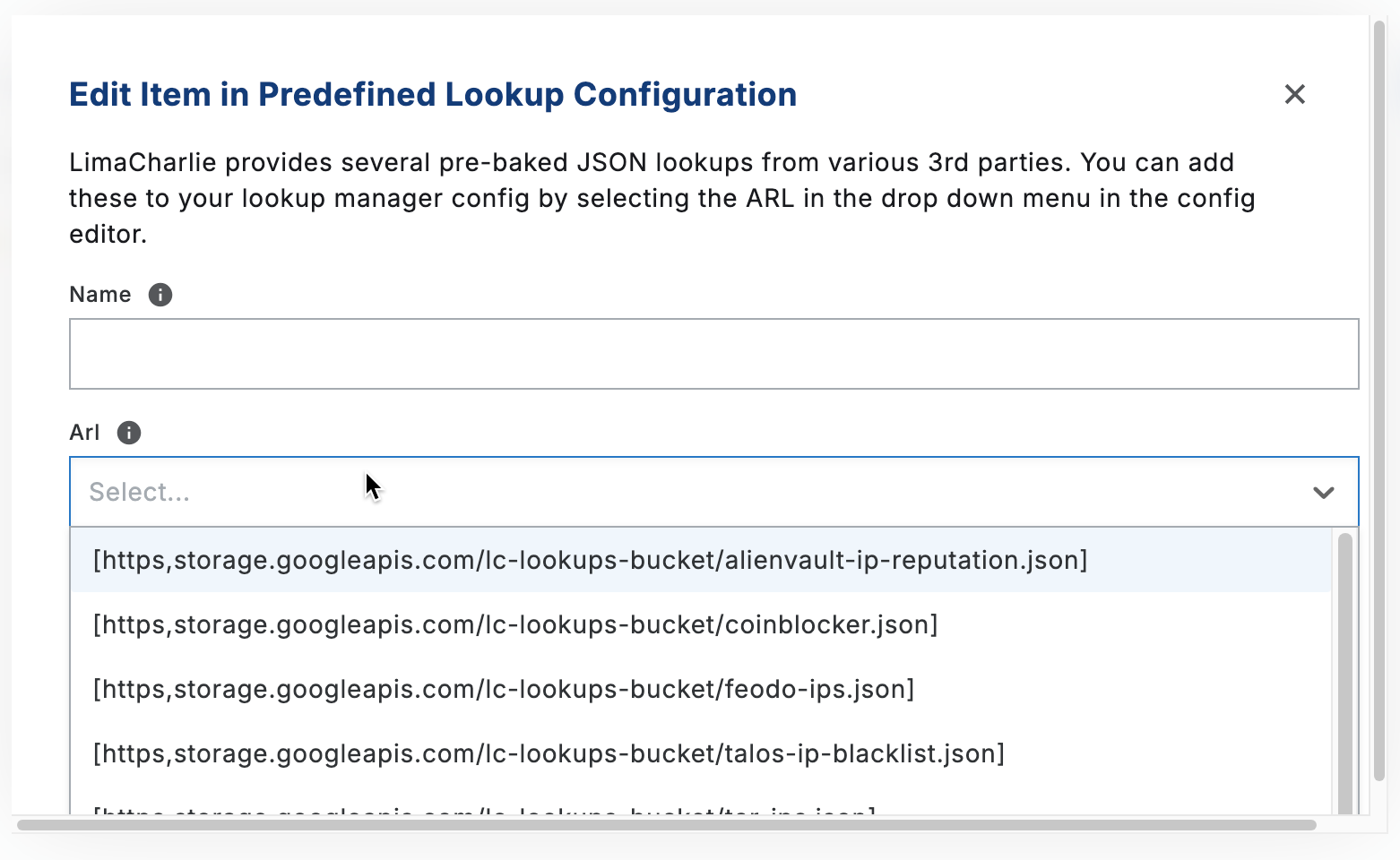 Lookup Manager - LimaCharlie Documentation